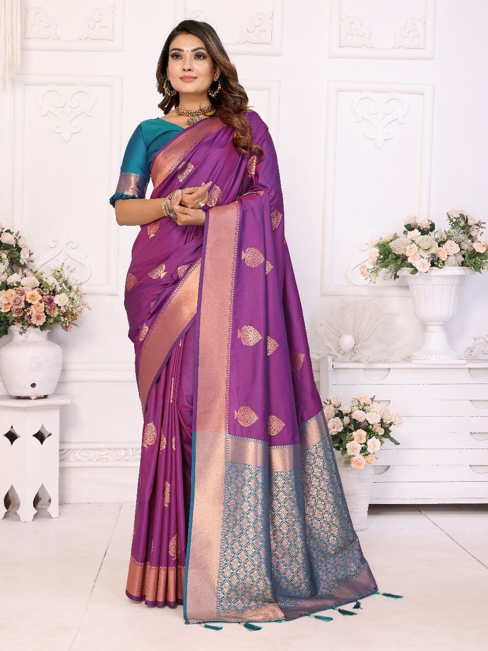 Soft Lichi Silk Saree For Wedding