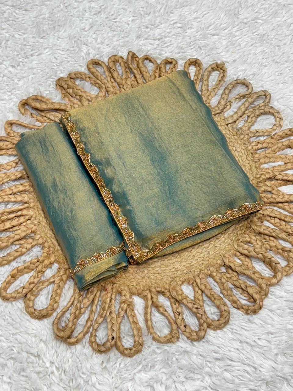 Stylish Chiffon Fendy Two Tone Saree