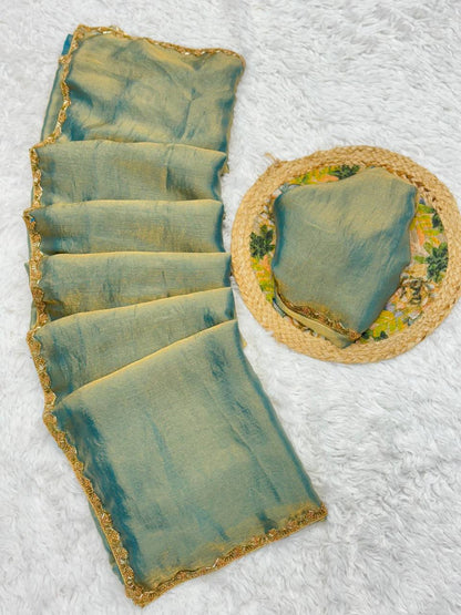 Stylish Chiffon Fendy Two Tone Saree