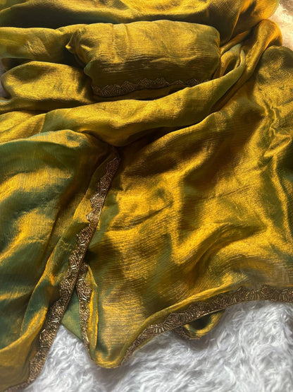 Stylish Chiffon Fendy Two Tone Saree