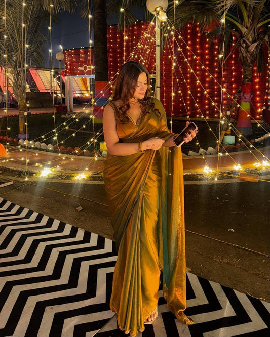 Stylish Chiffon Fendy Two Tone Saree