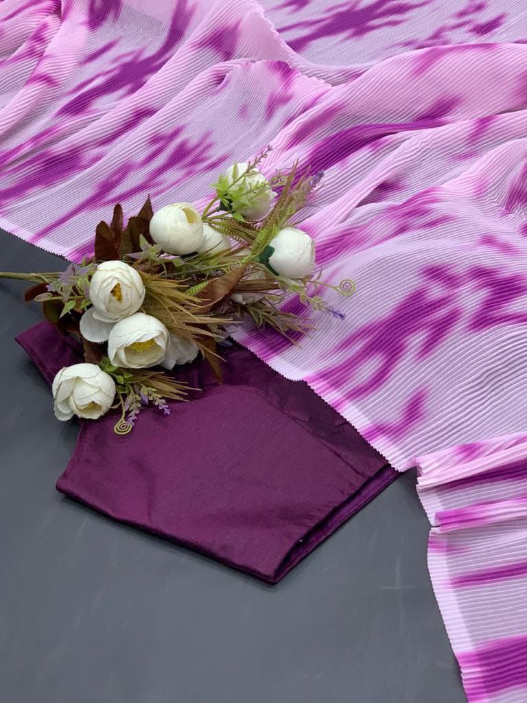 Stylish Crushed Georgette Saree