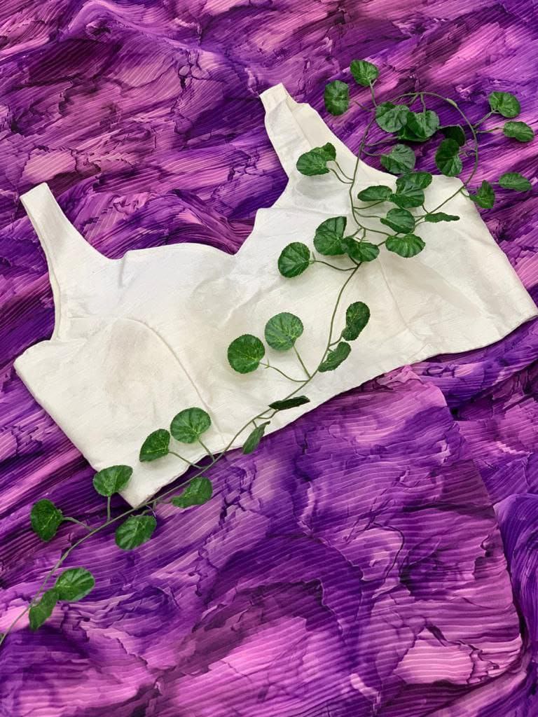 Stylish Crushed Georgette Saree