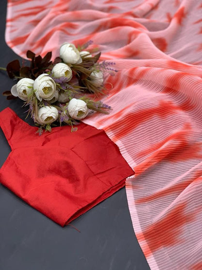 Stylish Crushed Georgette Saree