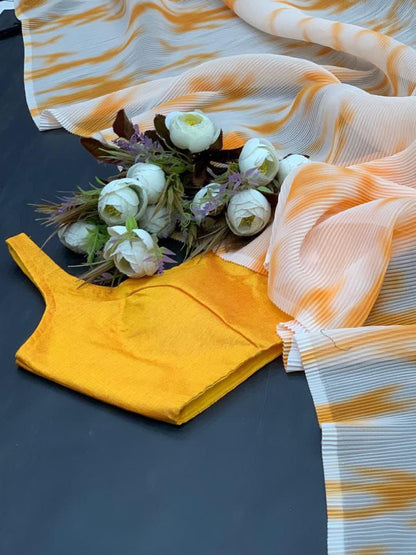 Stylish Crushed Georgette Saree