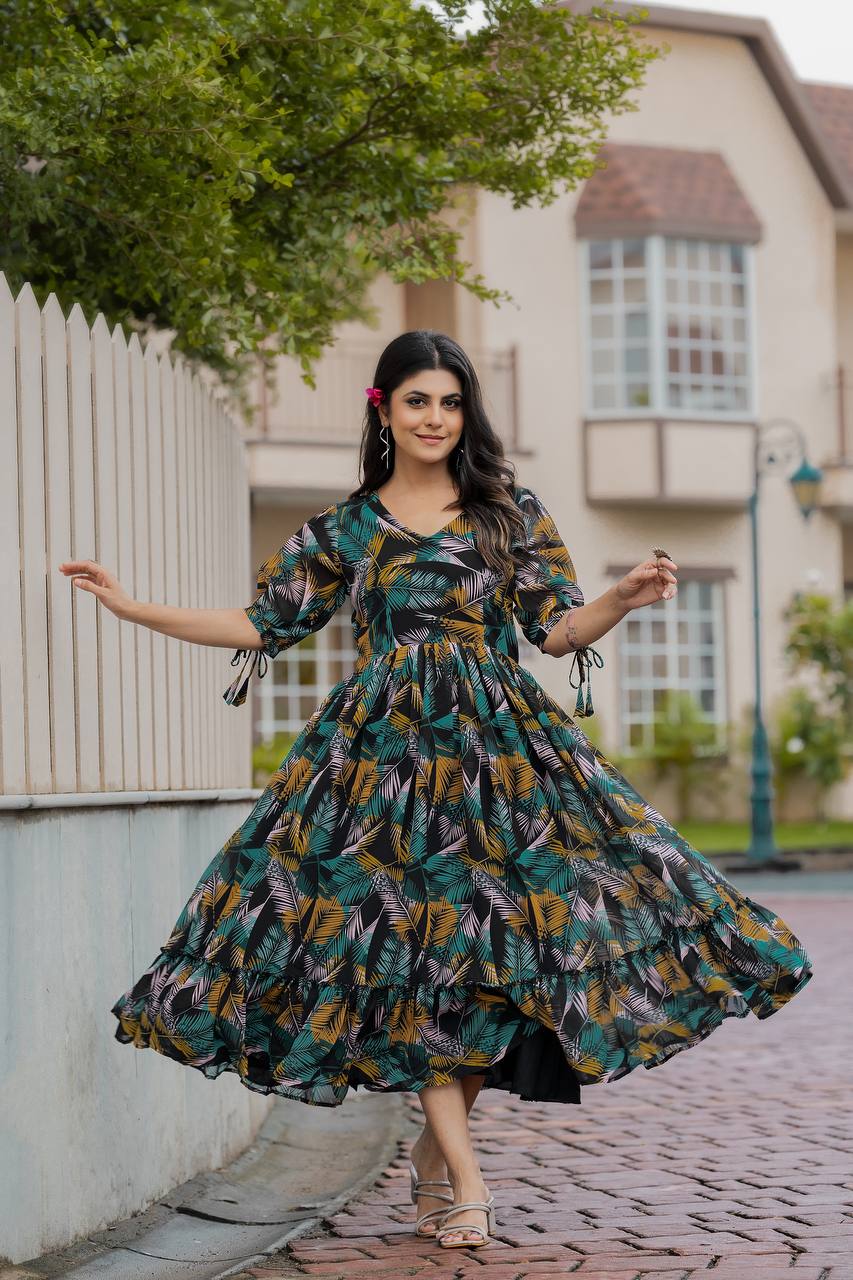 Stylish Georgette Gown Dress