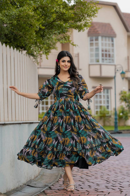 Stylish Georgette Gown Dress