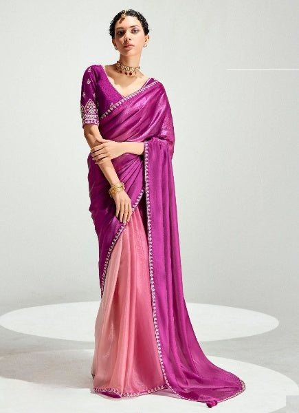 Stylish Organza Saree With Blouse | 100% Original Saree