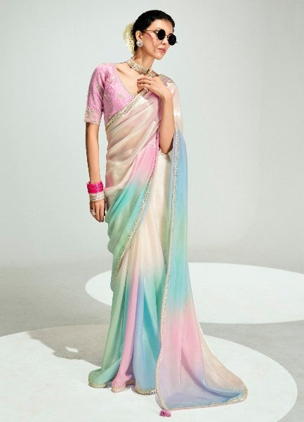 Stylish Organza Saree With Blouse | 100% Original Saree