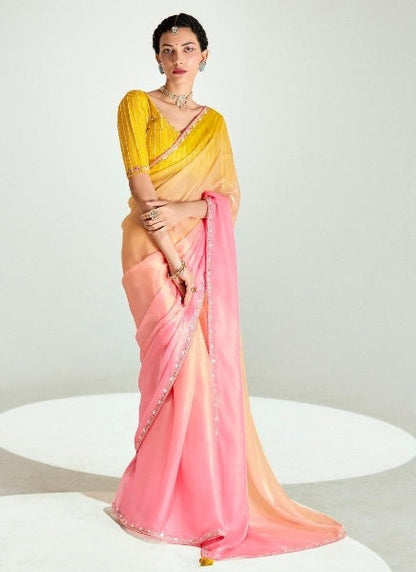 Stylish Organza Saree With Blouse | 100% Original Saree