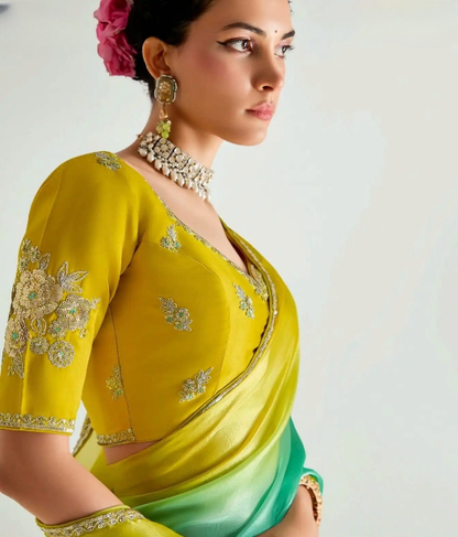 Stylish Organza Saree With Blouse | 100% Original Saree