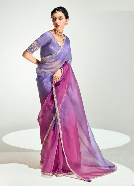 Stylish Organza Saree With Blouse | 100% Original Saree