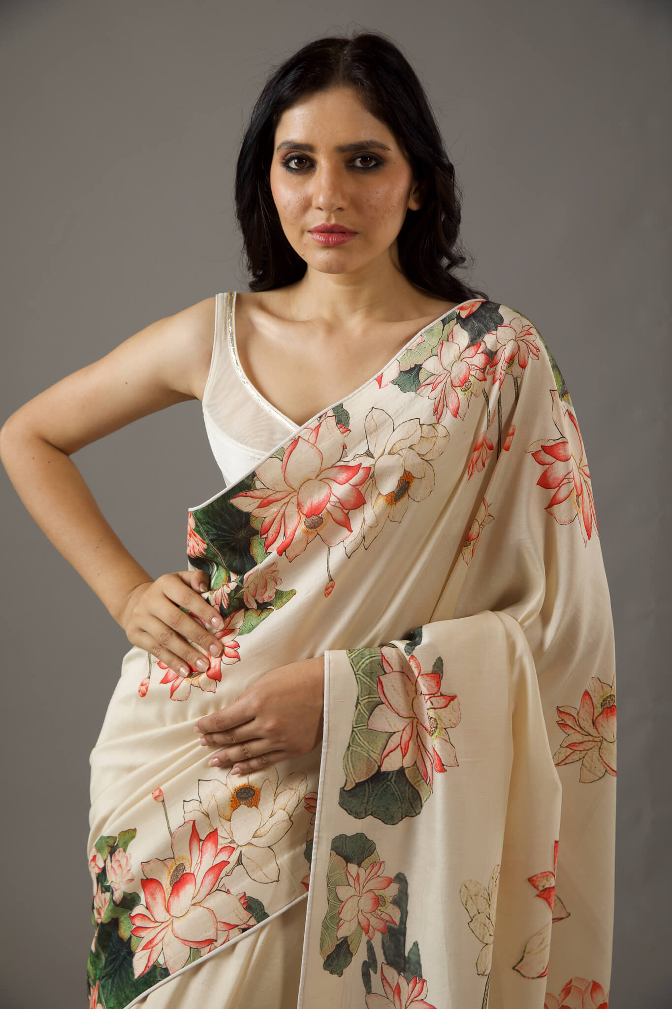 Stylish Party Wear Moss Silk Saree