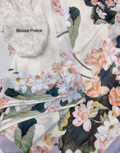 Stylish Party Wear Moss Silk Saree