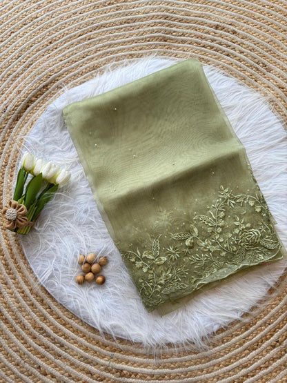 Stylish Party Wear Organza Silk Saree