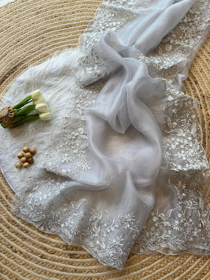 Stylish Party Wear Organza Silk Saree