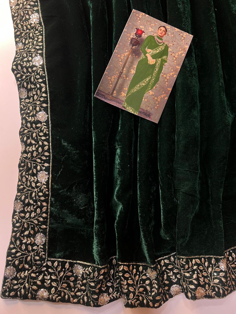 Stylish Party Wear Velvet Saree