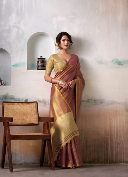 Stylish Pure Handloom Tissue Silk Saree
