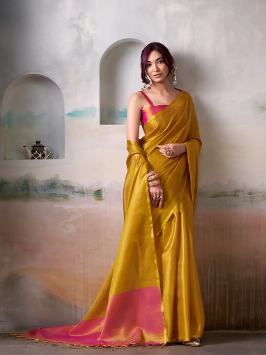 Stylish Pure Handloom Tissue Silk Saree