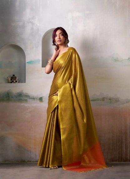 Stylish Pure Handloom Tissue Silk Saree