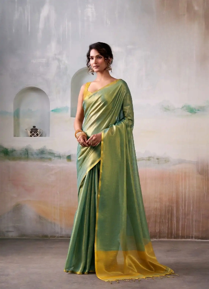 Stylish Pure Handloom Tissue Silk Saree