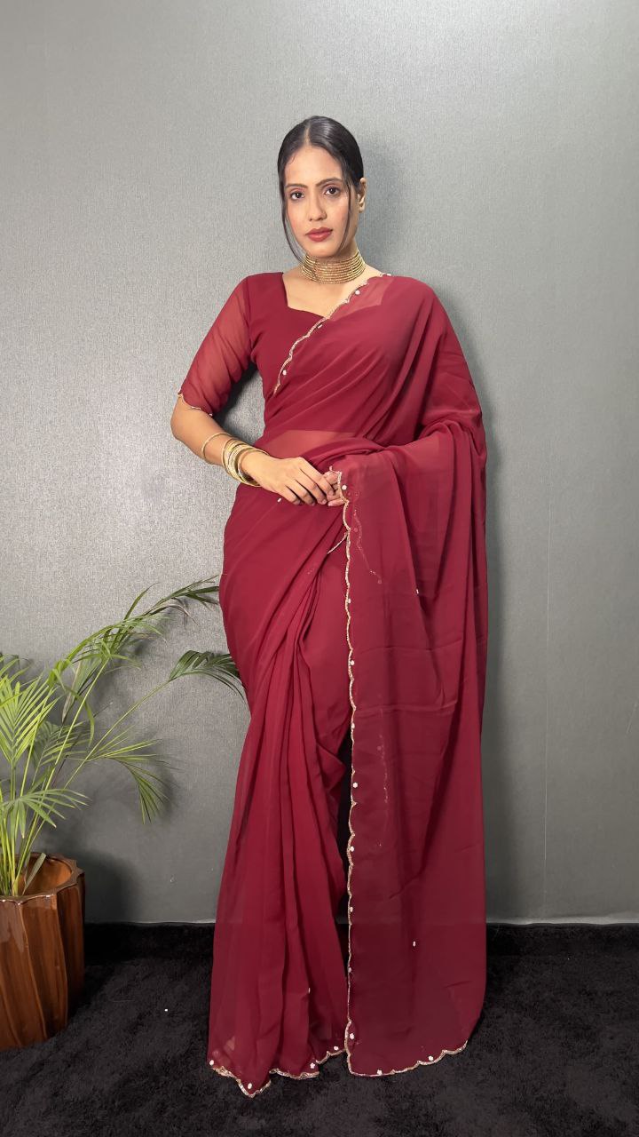 Stylish Ready Made Georgette Saree