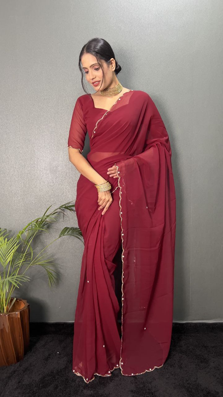 Stylish Ready Made Georgette Saree