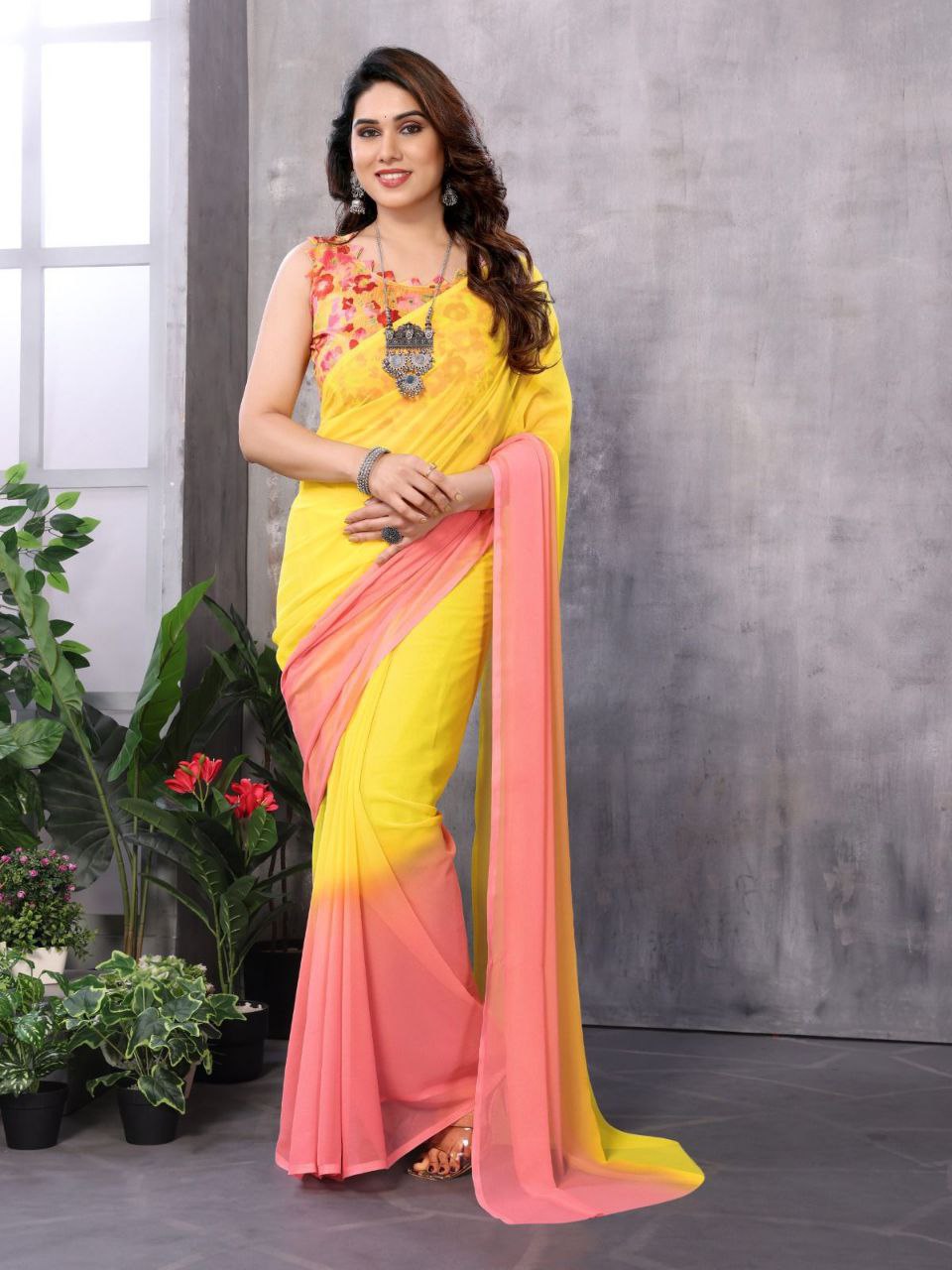 Stylish Ready To Wear Georgette Saree