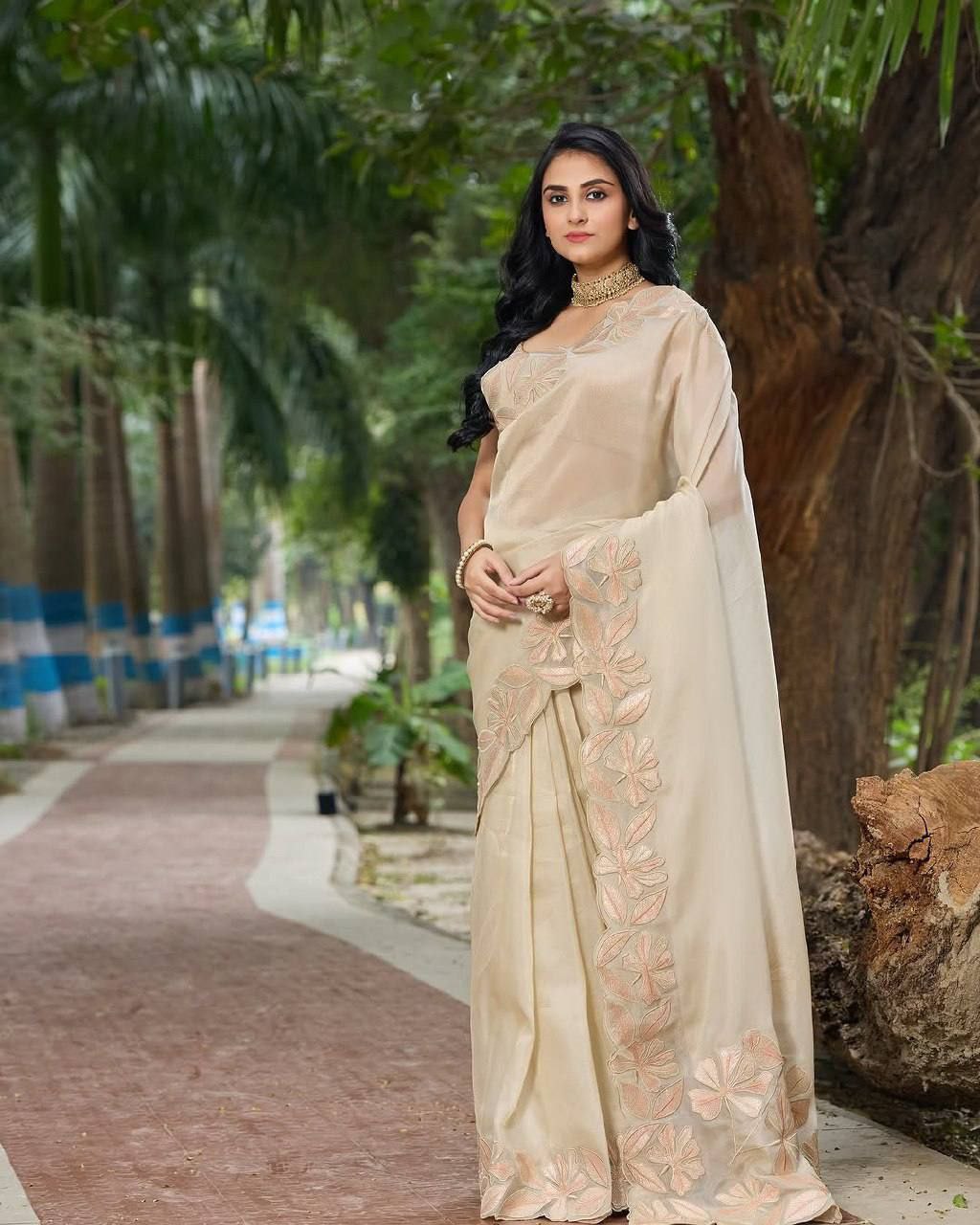 Stylish Tissue Organza Saree