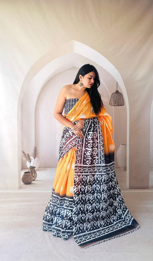 Summer Wear Flowy Linen Silk Cotton Saree