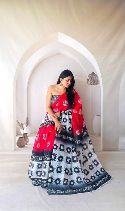 Summer Wear Flowy Linen Silk Cotton Saree