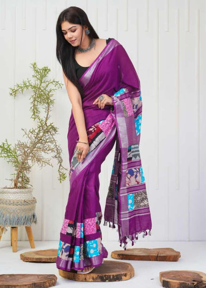 Summer Wear Flowy Linen Silk Cotton Saree