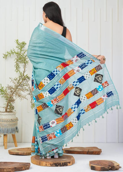 Summer Wear Flowy Linen Silk Cotton Saree