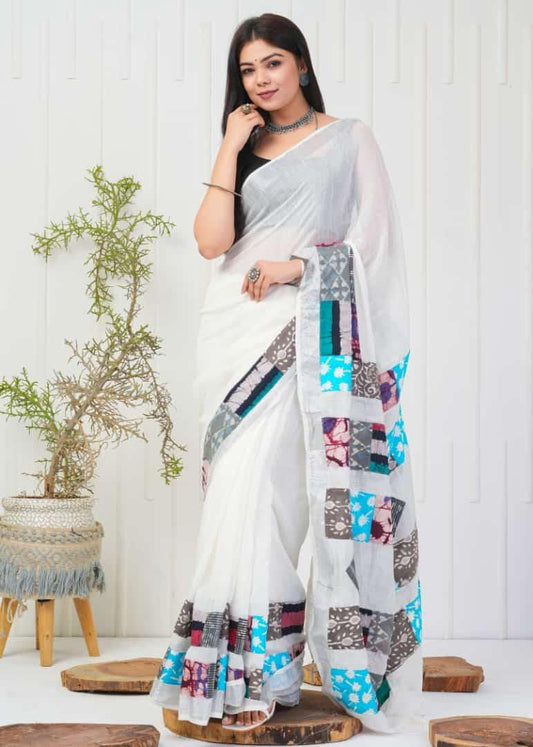 Summer Wear Flowy Linen Silk Cotton Saree