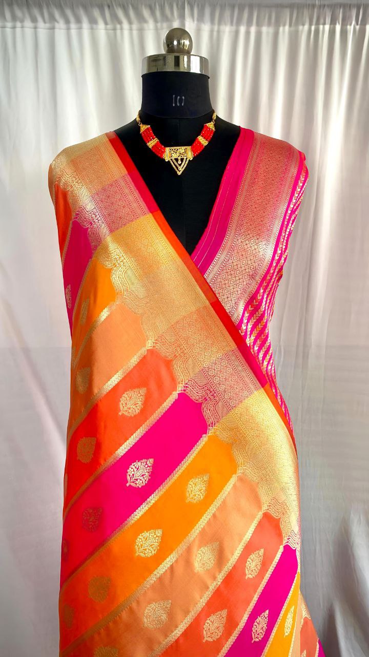 Traditional Wedding Banarasi Satin Silk Saree
