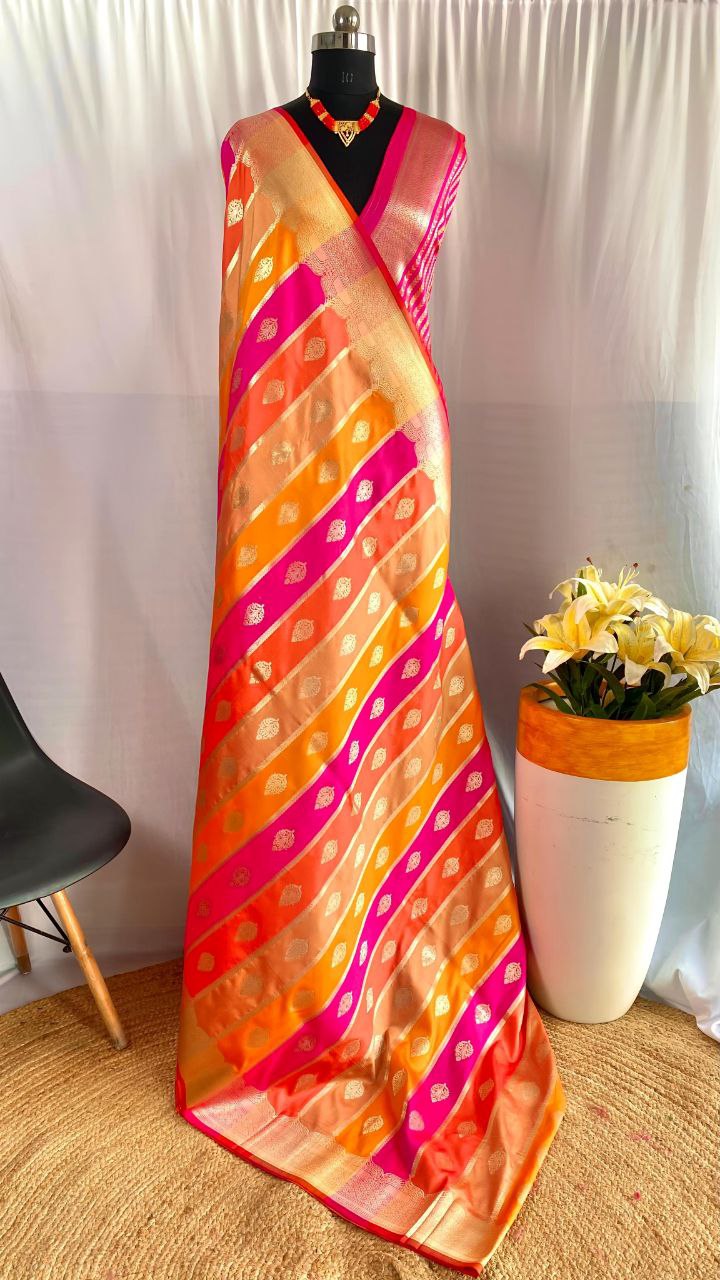 Traditional Wedding Banarasi Satin Silk Saree