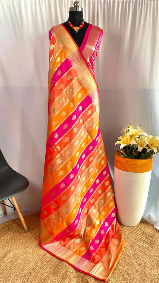Traditional Wedding Banarasi Satin Silk Saree