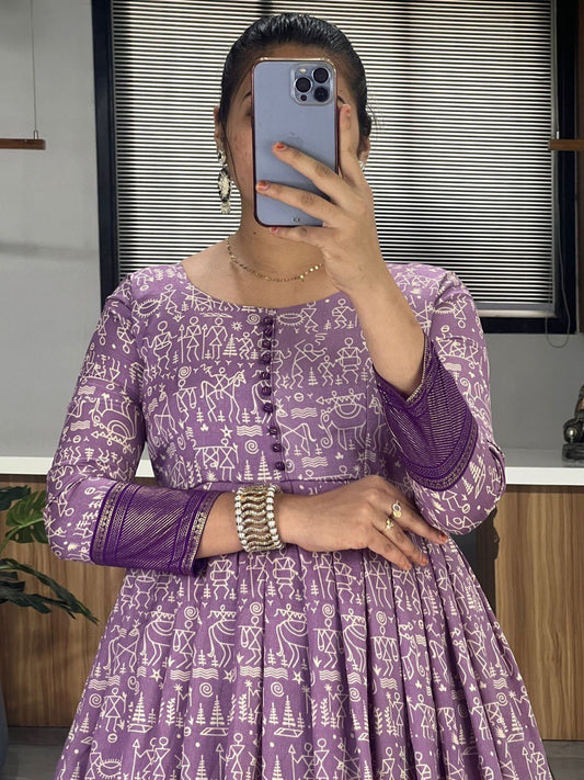 Traditional Cotton Silk Gown Dress