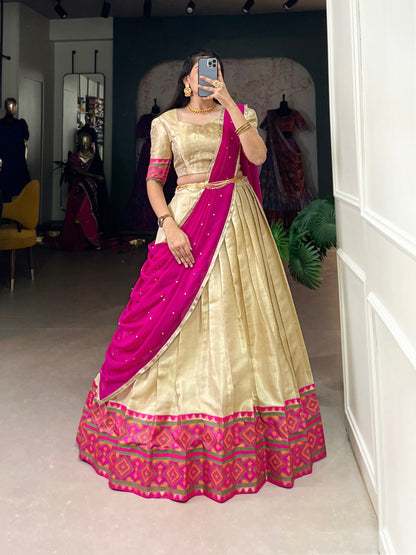 Traditional Ikkat Kanjivaram Lehenga Choli