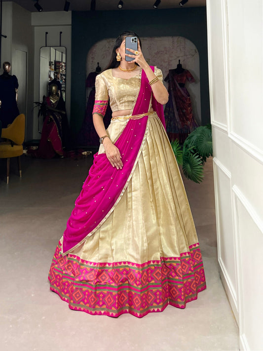 Traditional Ikkat Kanjivaram Lehenga Choli