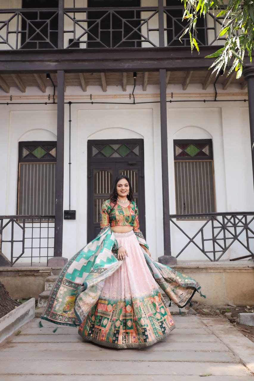 Traditional Jacquard Viscose Lehenga