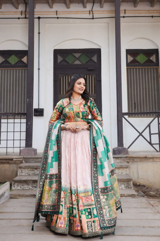 Traditional Jacquard Viscose Lehenga