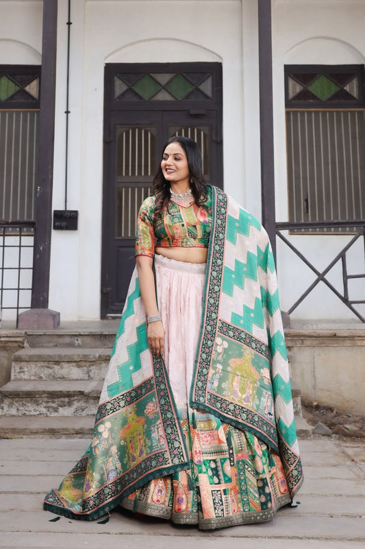 Traditional Jacquard Viscose Lehenga