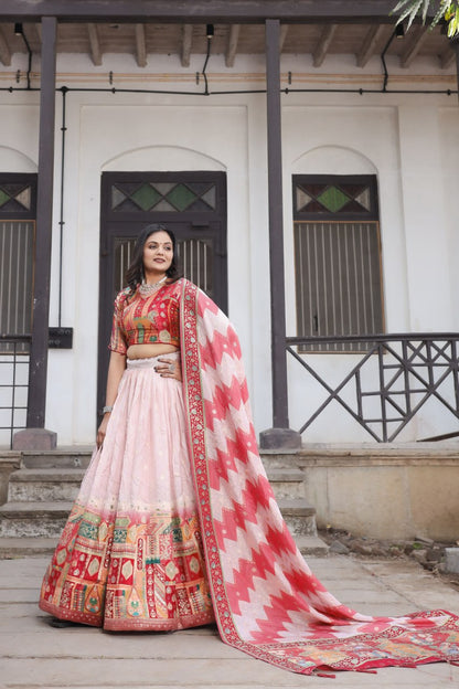 Traditional Jacquard Viscose Lehenga