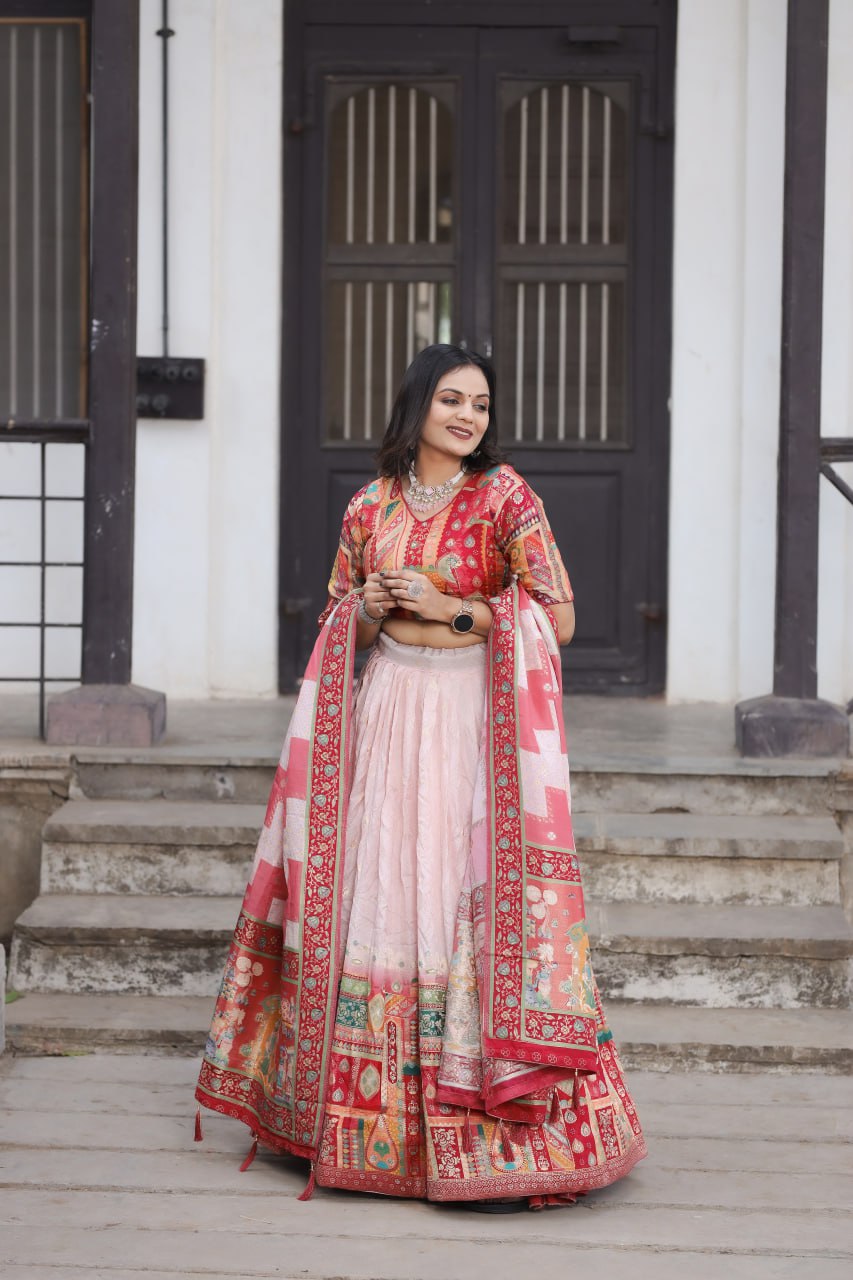 Traditional Jacquard Viscose Lehenga