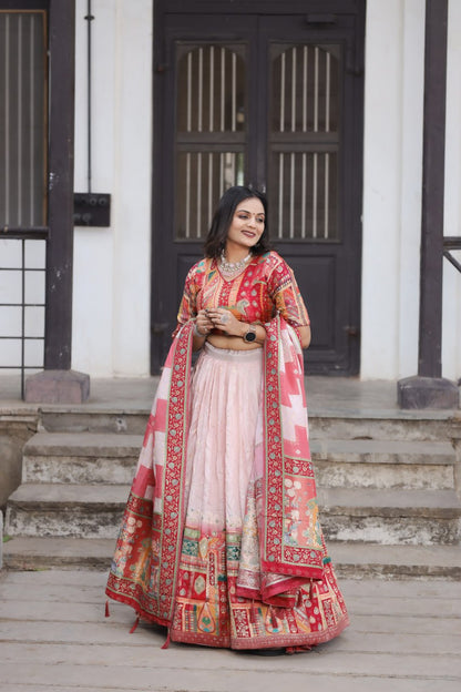 Traditional Jacquard Viscose Lehenga