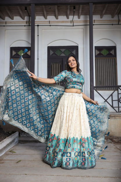 Traditional Jacquard Viscose Wedding Wear Lehenga