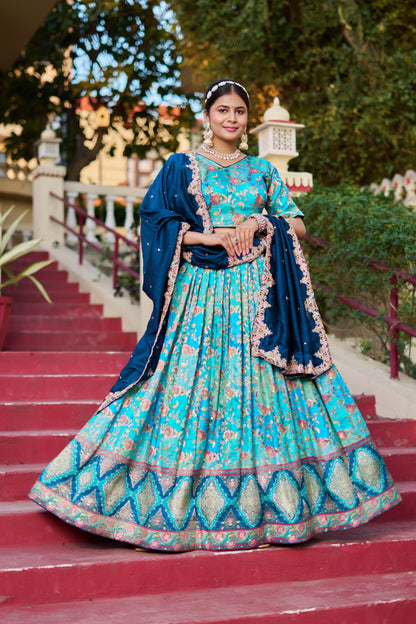 Traditional Jacquard Viscose Wedding Wear Lehenga