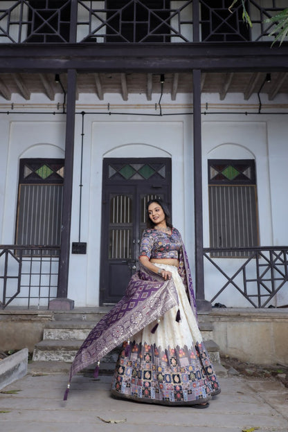 Traditional Jacquard Viscose Wedding Wear Lehenga
