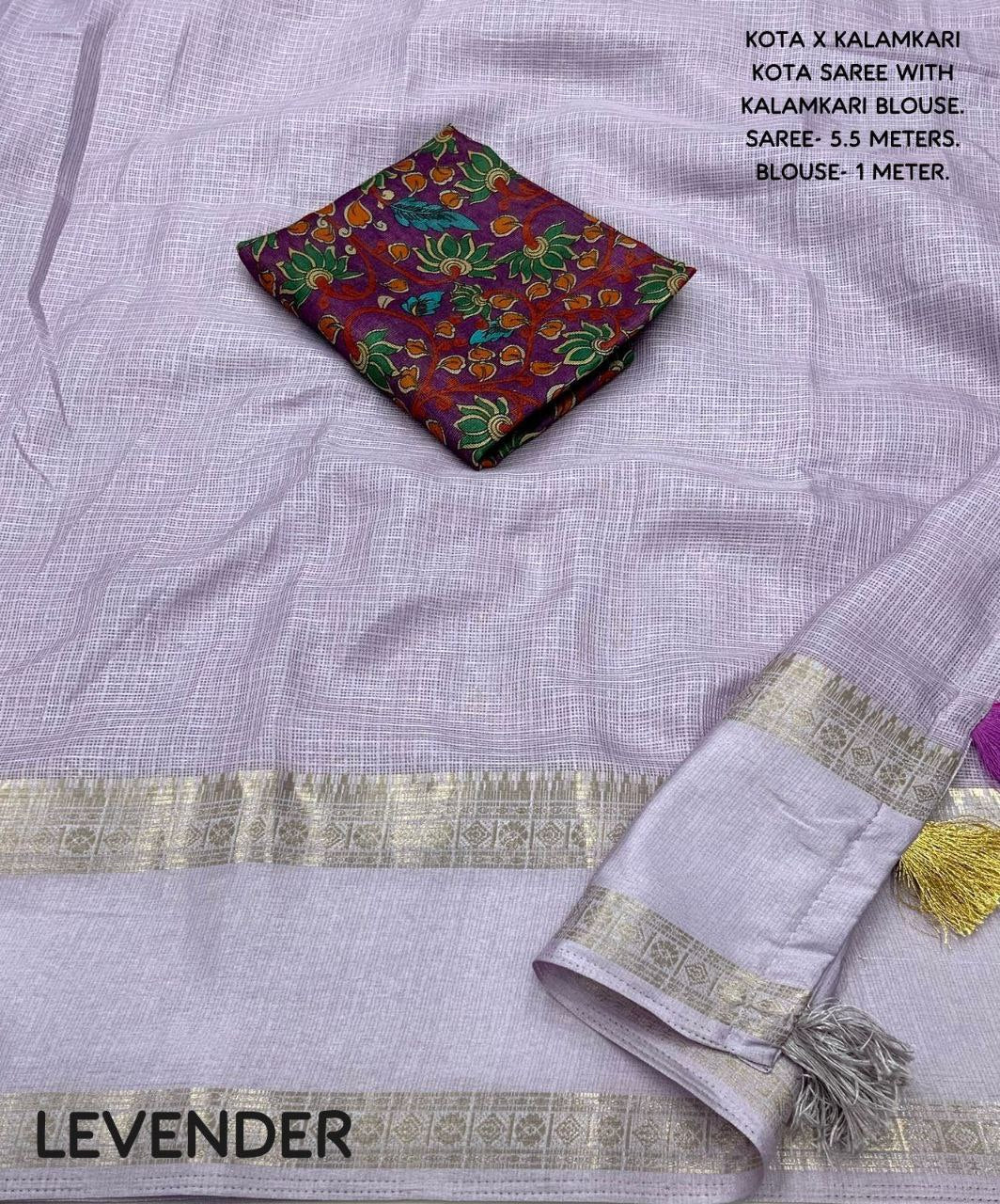 Traditional Plain Kota Saree With Color Option